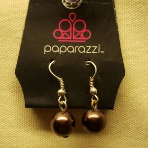 Paparazzi Earrings Fish Hook Wires "Brown Stone"